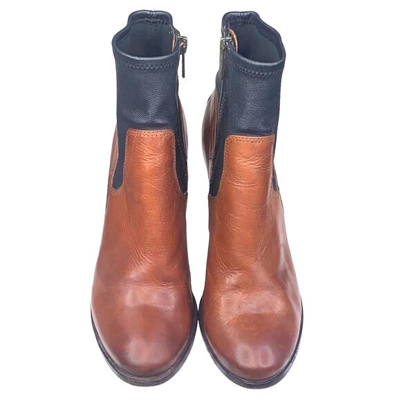 Frye Mikaela Women's Stretch Two Tone Black Brown Ankle Boots Size US 7 - Picture 8 of 13